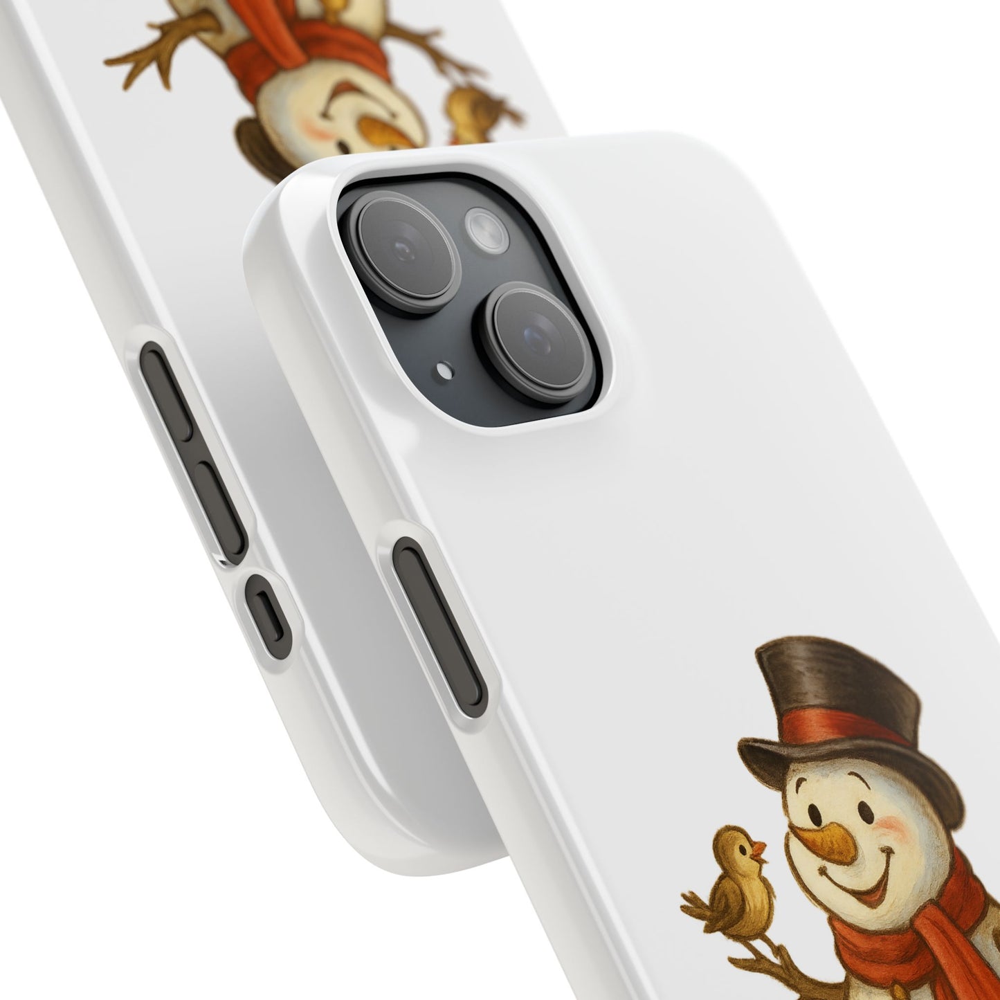 Festive Snowman Phone Case, Winter Holiday Phone Cover, Cute Snowman Snap Case, Christmas Gift for Phone Lovers, Seasonal Tech Accessories