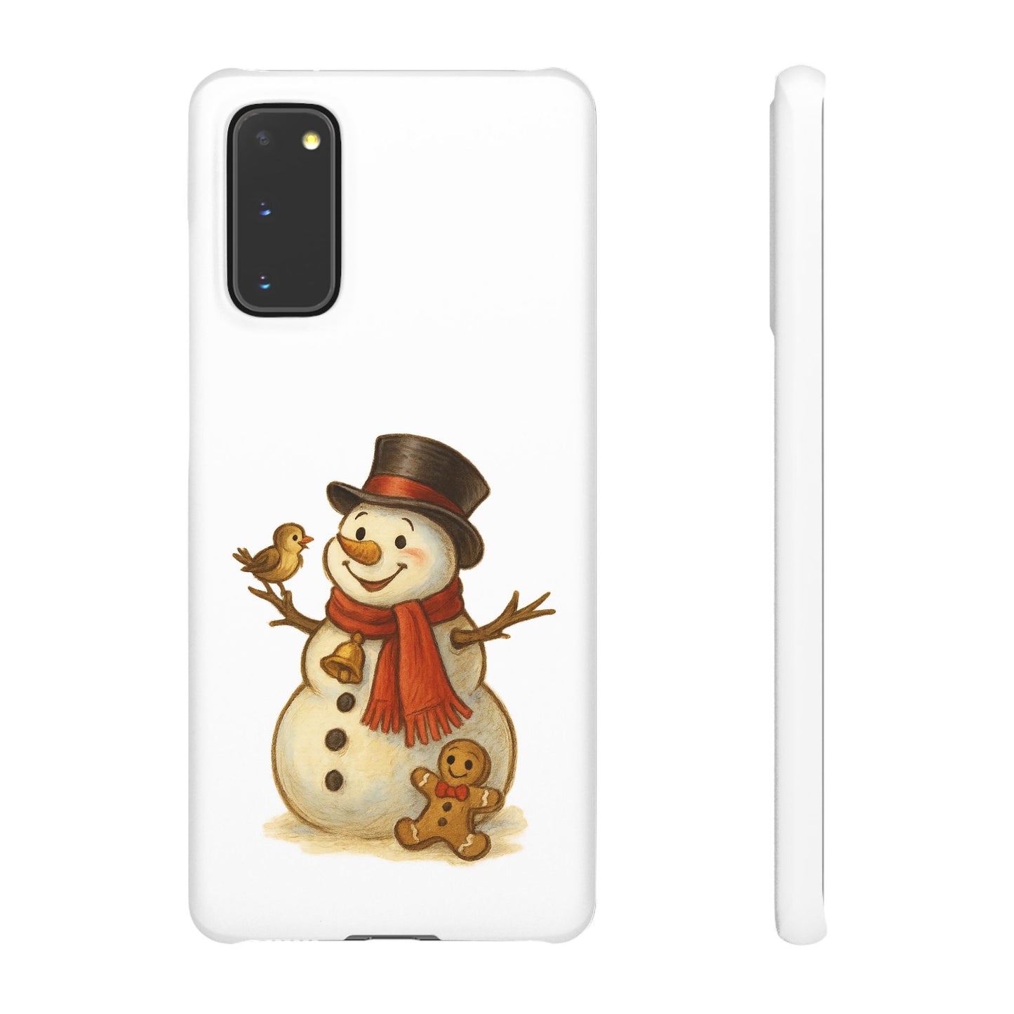 Festive Snowman Phone Case, Winter Holiday Phone Cover, Cute Snowman Snap Case, Christmas Gift for Phone Lovers, Seasonal Tech Accessories