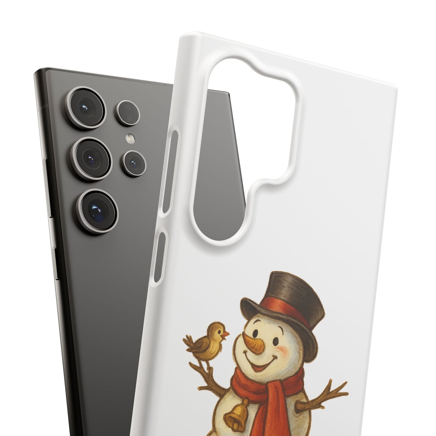 Festive Snowman Phone Case, Winter Holiday Phone Cover, Cute Snowman Snap Case, Christmas Gift for Phone Lovers, Seasonal Tech Accessories