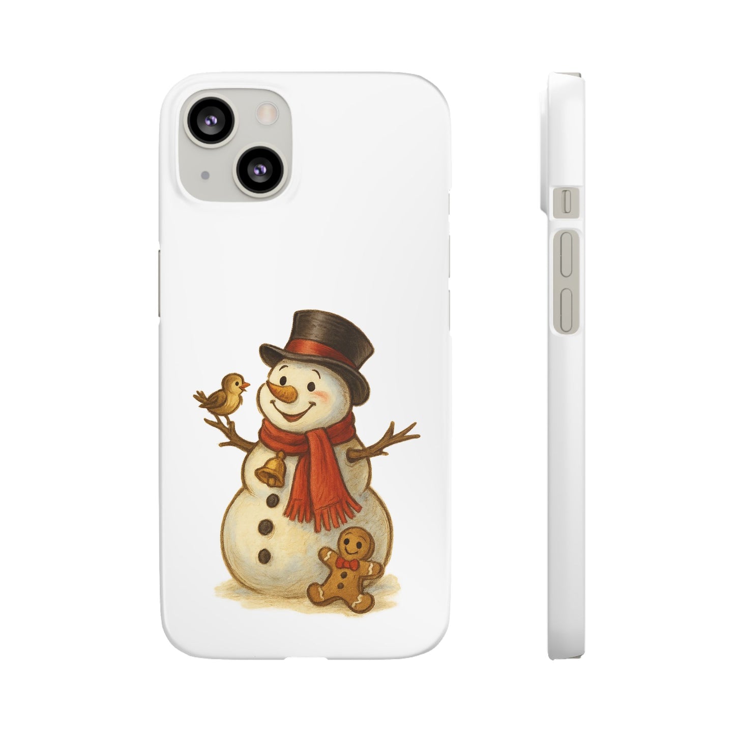 Festive Snowman Phone Case, Winter Holiday Phone Cover, Cute Snowman Snap Case, Christmas Gift for Phone Lovers, Seasonal Tech Accessories