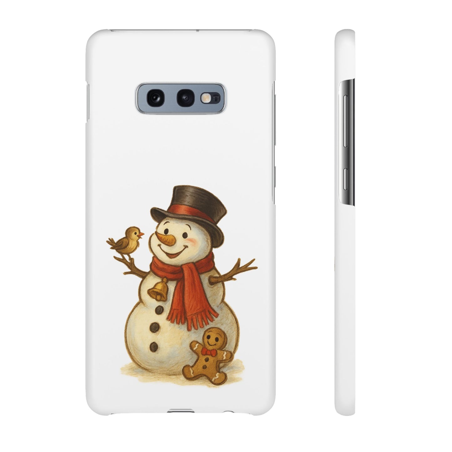 Festive Snowman Phone Case, Winter Holiday Phone Cover, Cute Snowman Snap Case, Christmas Gift for Phone Lovers, Seasonal Tech Accessories