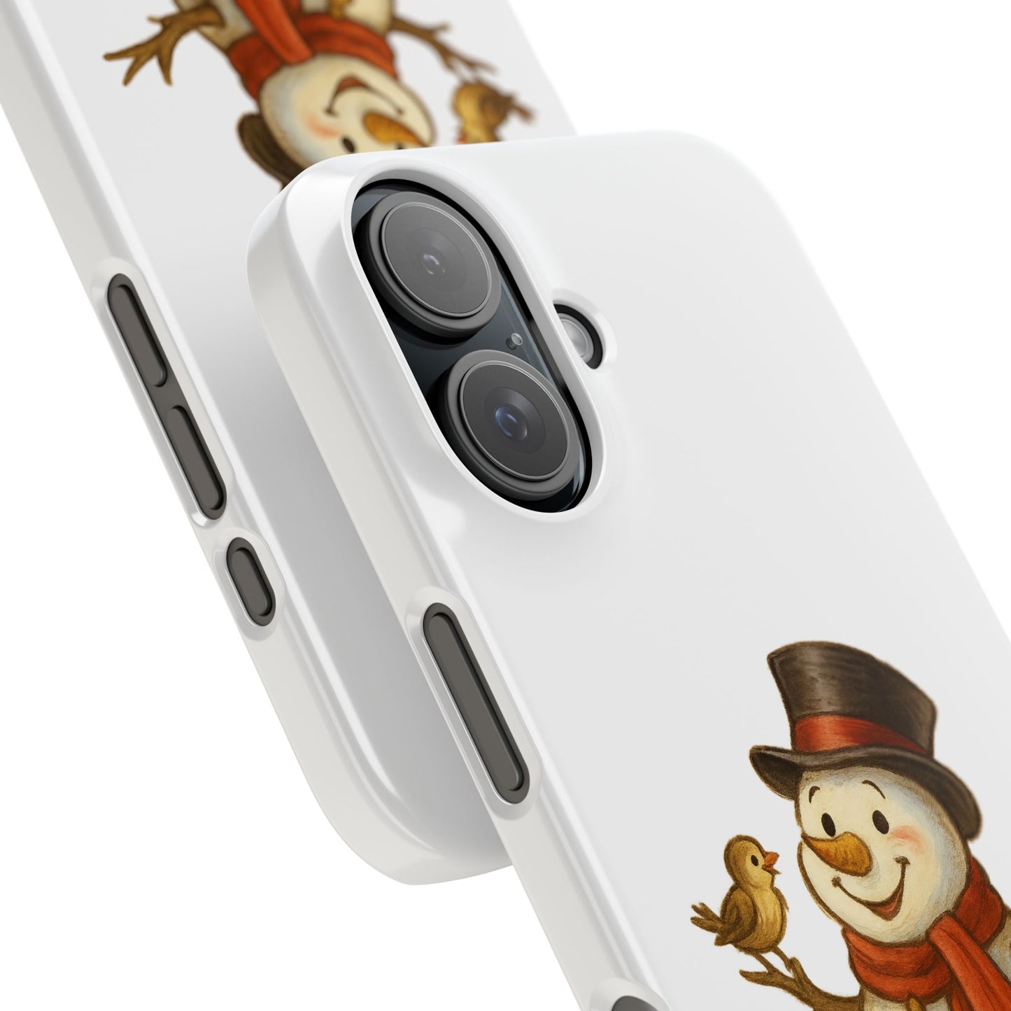 Festive Snowman Phone Case, Winter Holiday Phone Cover, Cute Snowman Snap Case, Christmas Gift for Phone Lovers, Seasonal Tech Accessories
