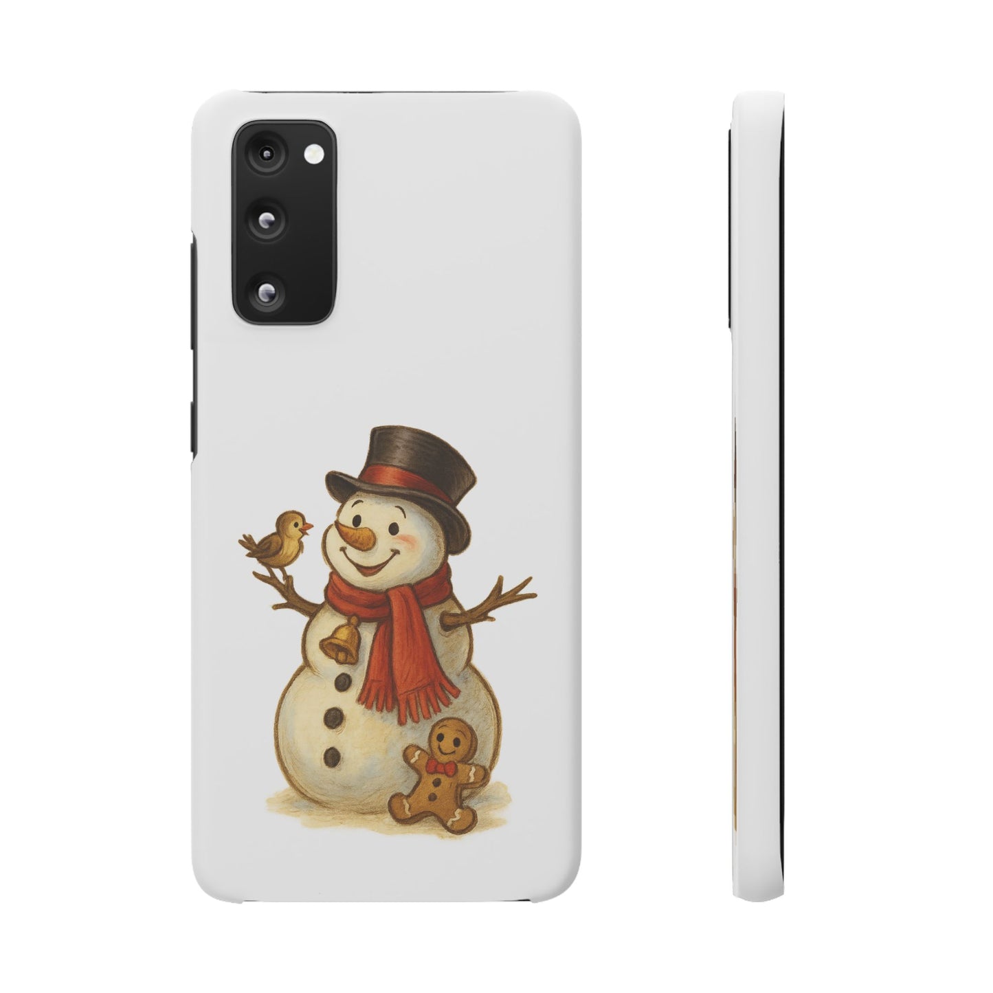 Festive Snowman Phone Case, Winter Holiday Phone Cover, Cute Snowman Snap Case, Christmas Gift for Phone Lovers, Seasonal Tech Accessories