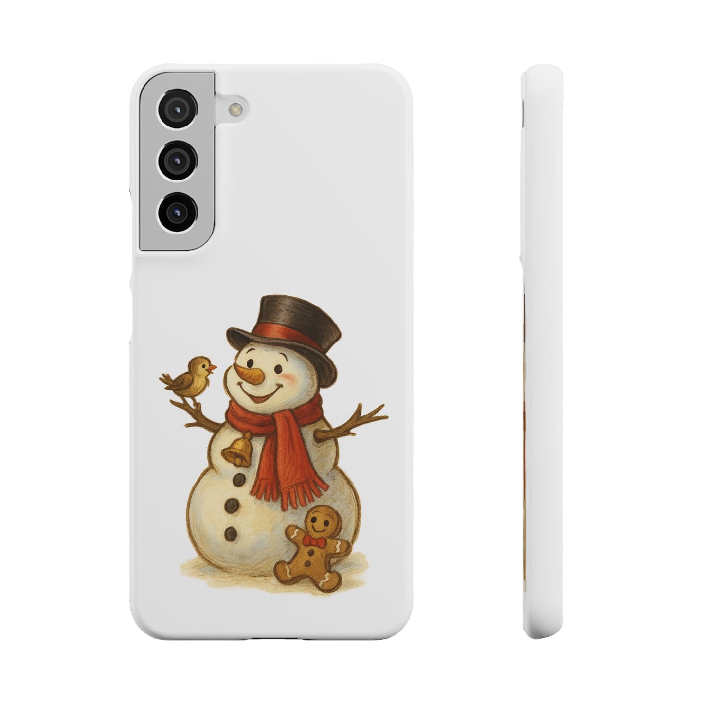 Festive Snowman Phone Case, Winter Holiday Phone Cover, Cute Snowman Snap Case, Christmas Gift for Phone Lovers, Seasonal Tech Accessories