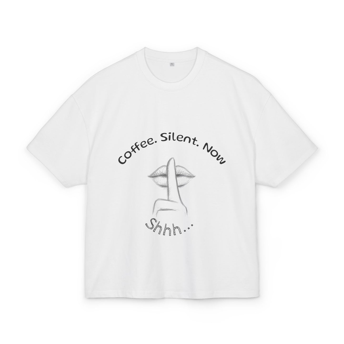 Coffee Lover's Quiet Tee | Unisex Ultra Heavy Cotton Tee, Shhh Shirt, Relaxed Fit, Gift for Coffee Lovers, Casual Wear, Minimalist Style