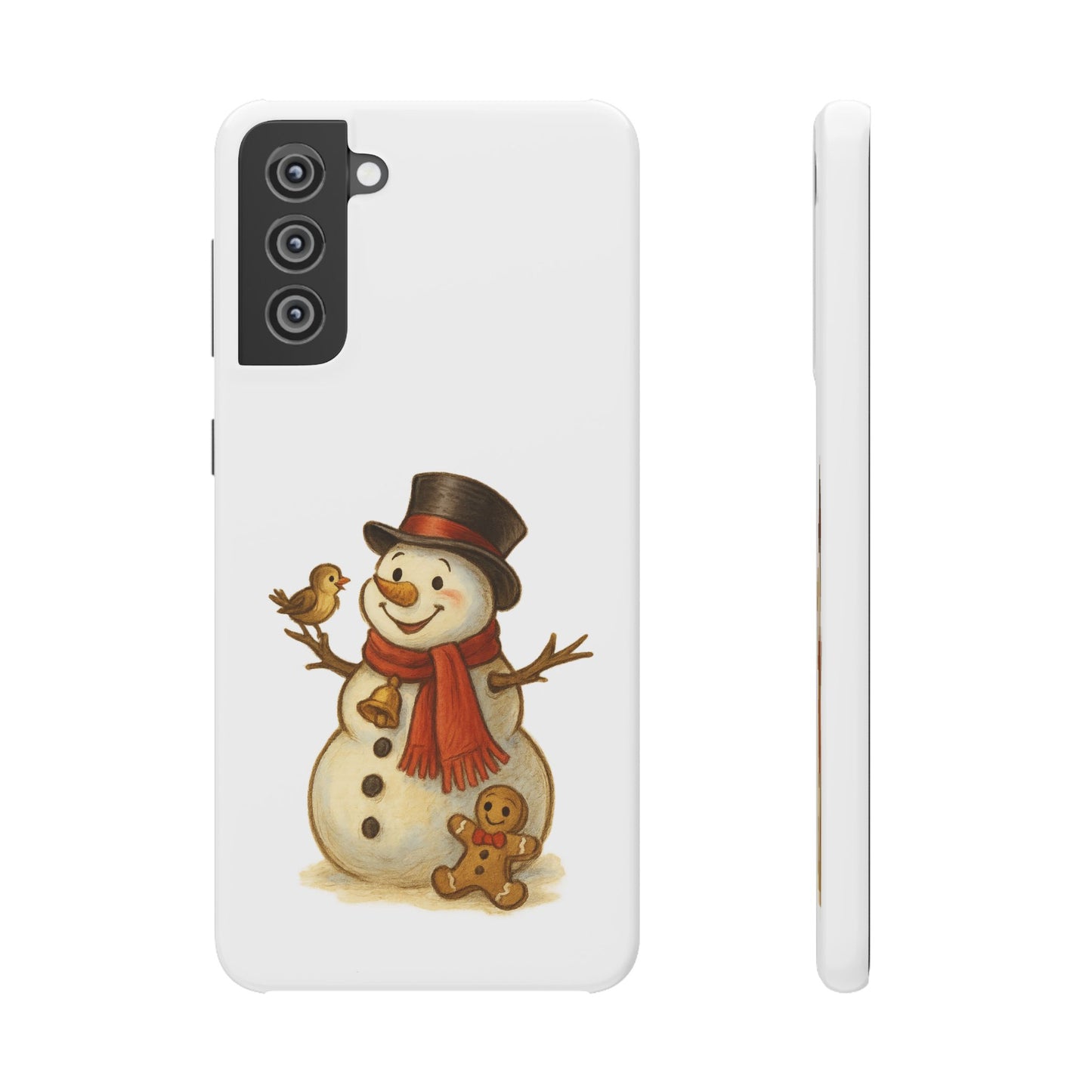 Festive Snowman Phone Case, Winter Holiday Phone Cover, Cute Snowman Snap Case, Christmas Gift for Phone Lovers, Seasonal Tech Accessories