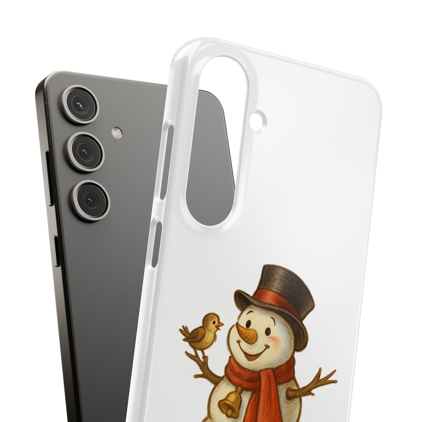 Festive Snowman Phone Case, Winter Holiday Phone Cover, Cute Snowman Snap Case, Christmas Gift for Phone Lovers, Seasonal Tech Accessories