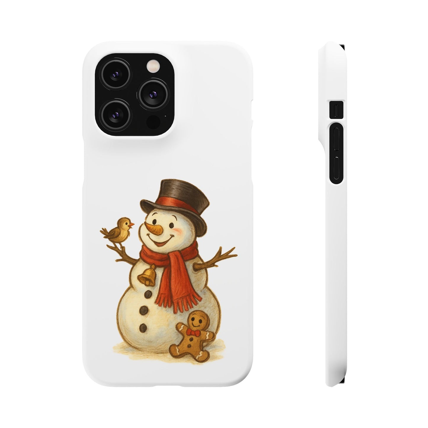 Festive Snowman Phone Case, Winter Holiday Phone Cover, Cute Snowman Snap Case, Christmas Gift for Phone Lovers, Seasonal Tech Accessories