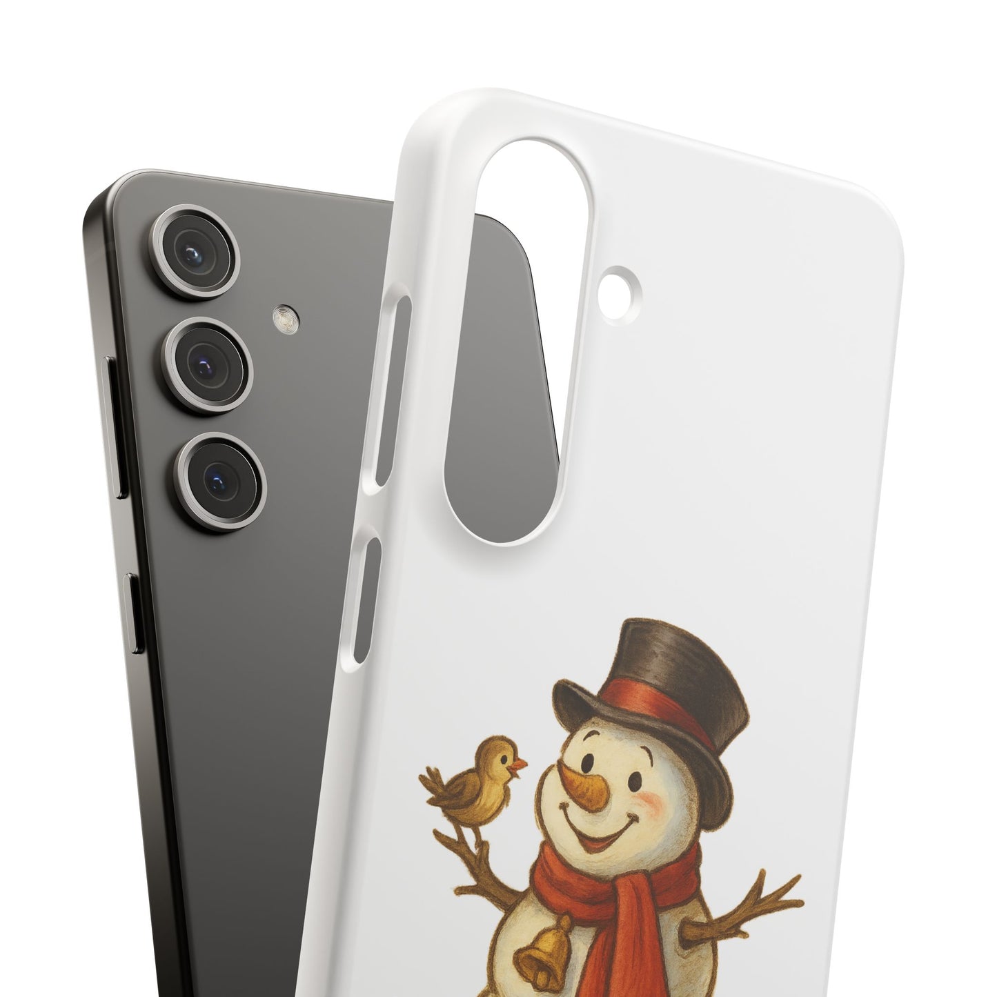 Festive Snowman Phone Case, Winter Holiday Phone Cover, Cute Snowman Snap Case, Christmas Gift for Phone Lovers, Seasonal Tech Accessories