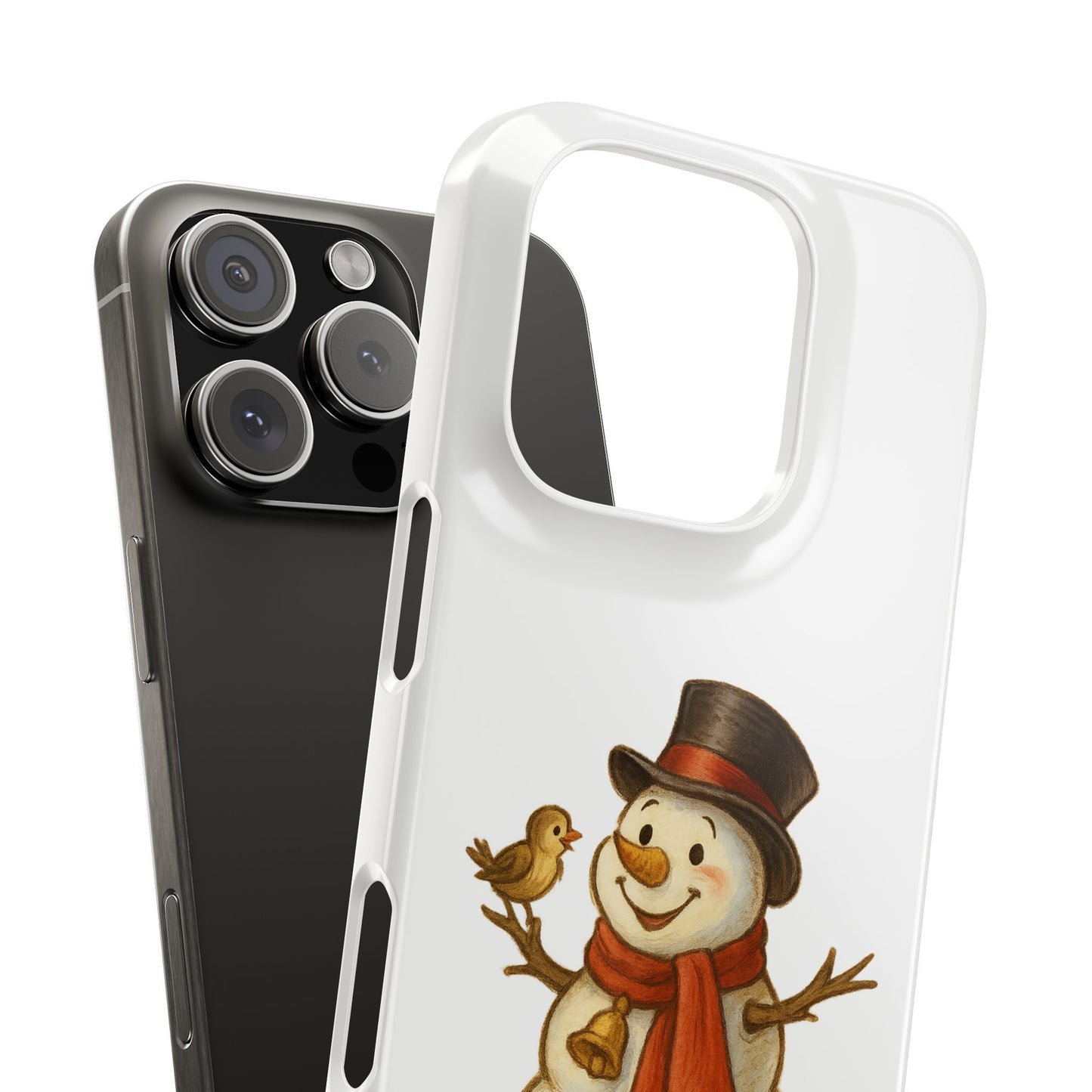 Festive Snowman Phone Case, Winter Holiday Phone Cover, Cute Snowman Snap Case, Christmas Gift for Phone Lovers, Seasonal Tech Accessories