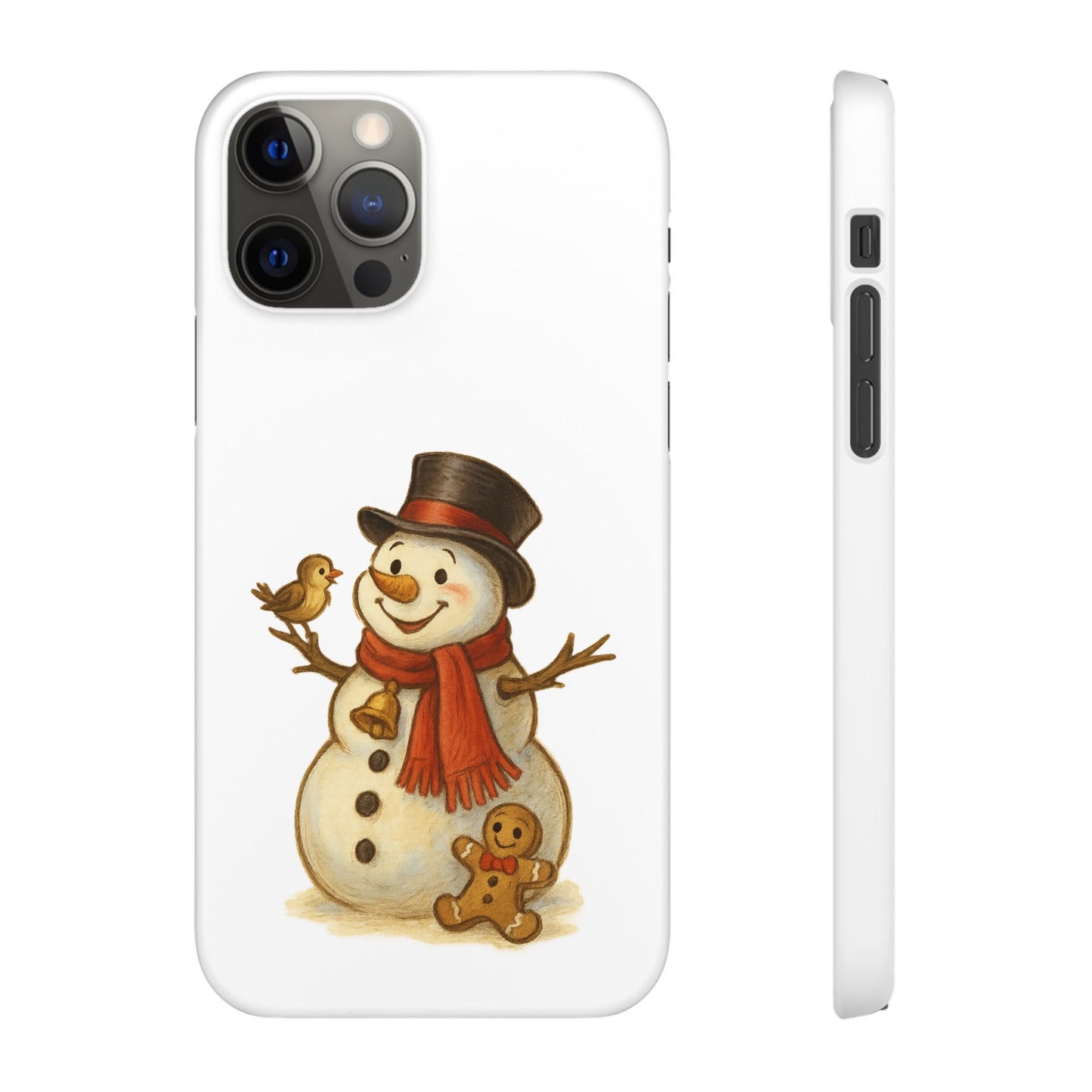 Festive Snowman Phone Case, Winter Holiday Phone Cover, Cute Snowman Snap Case, Christmas Gift for Phone Lovers, Seasonal Tech Accessories