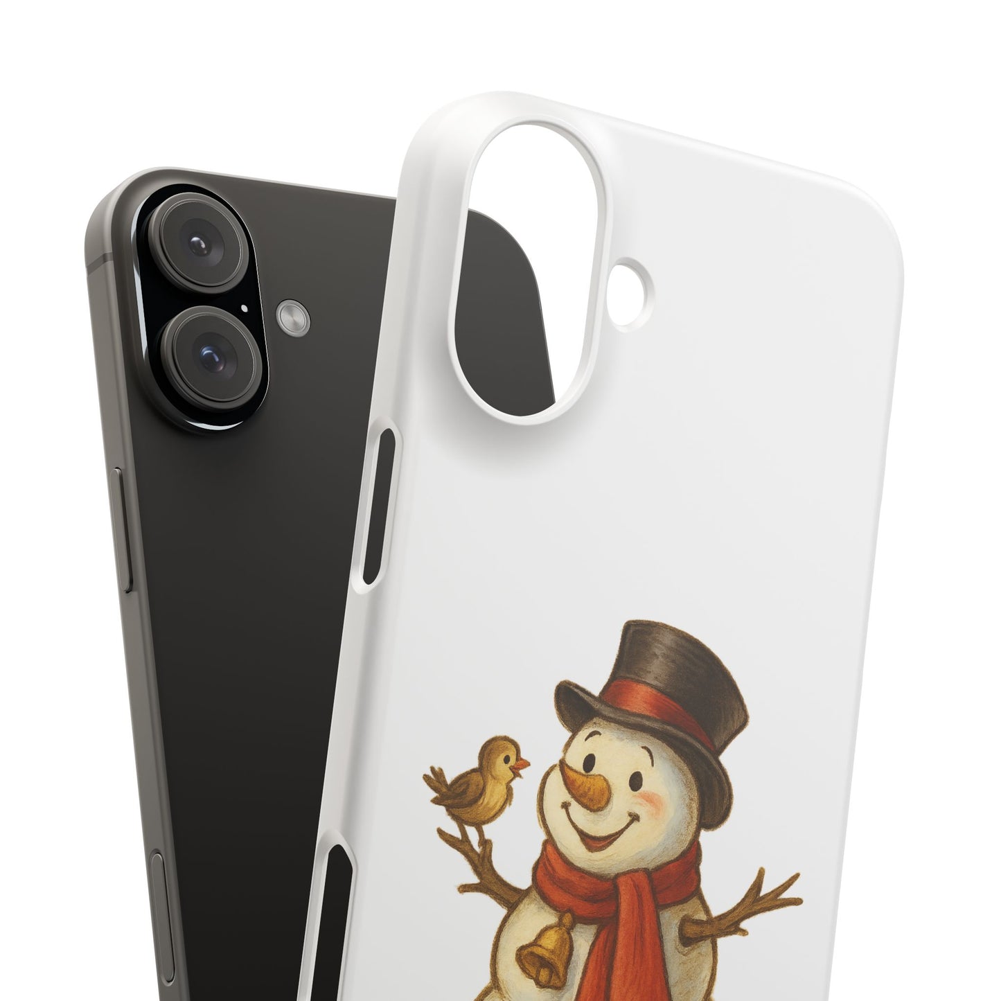 Festive Snowman Phone Case, Winter Holiday Phone Cover, Cute Snowman Snap Case, Christmas Gift for Phone Lovers, Seasonal Tech Accessories