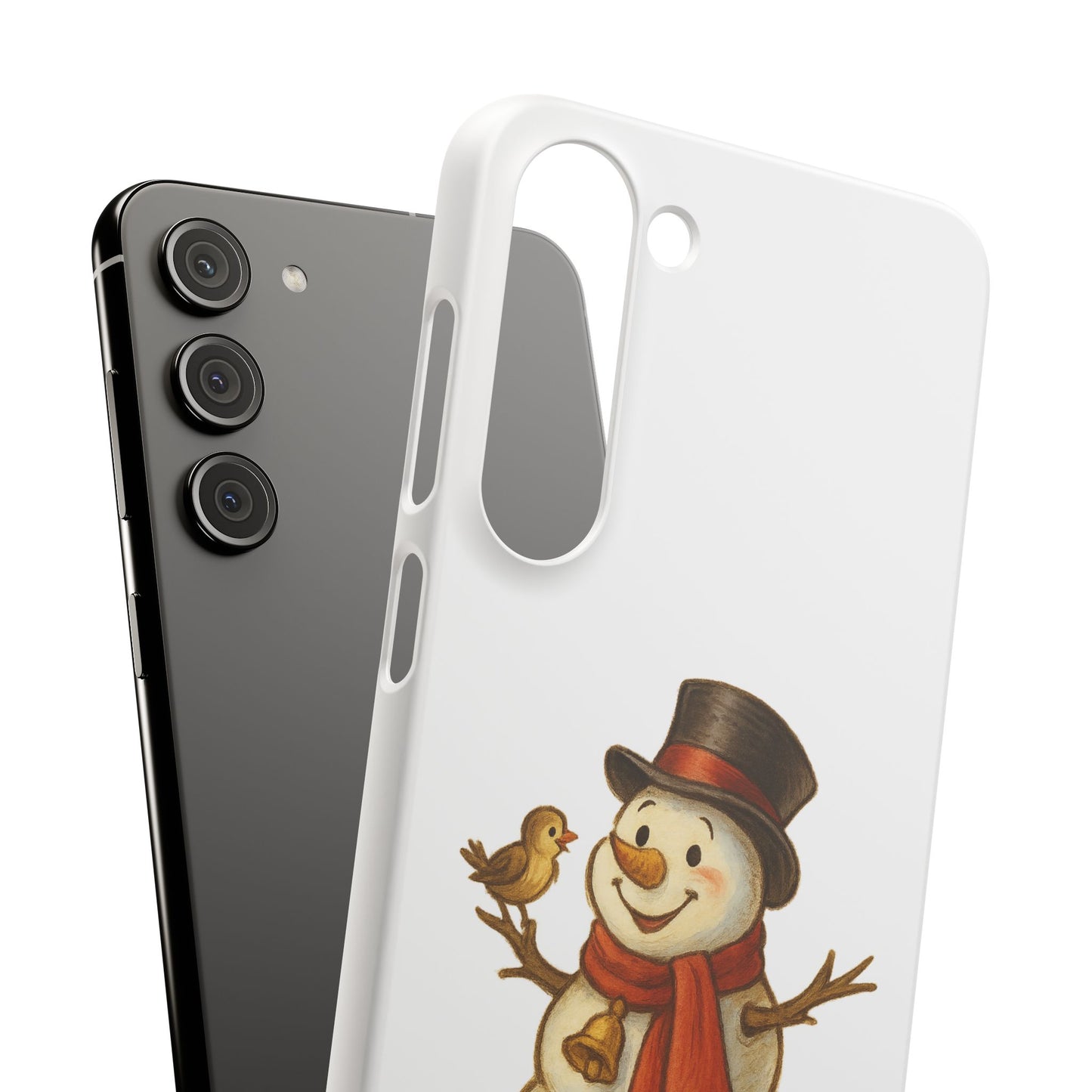 Festive Snowman Phone Case, Winter Holiday Phone Cover, Cute Snowman Snap Case, Christmas Gift for Phone Lovers, Seasonal Tech Accessories