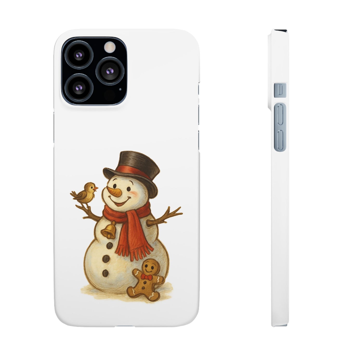 Festive Snowman Phone Case, Winter Holiday Phone Cover, Cute Snowman Snap Case, Christmas Gift for Phone Lovers, Seasonal Tech Accessories