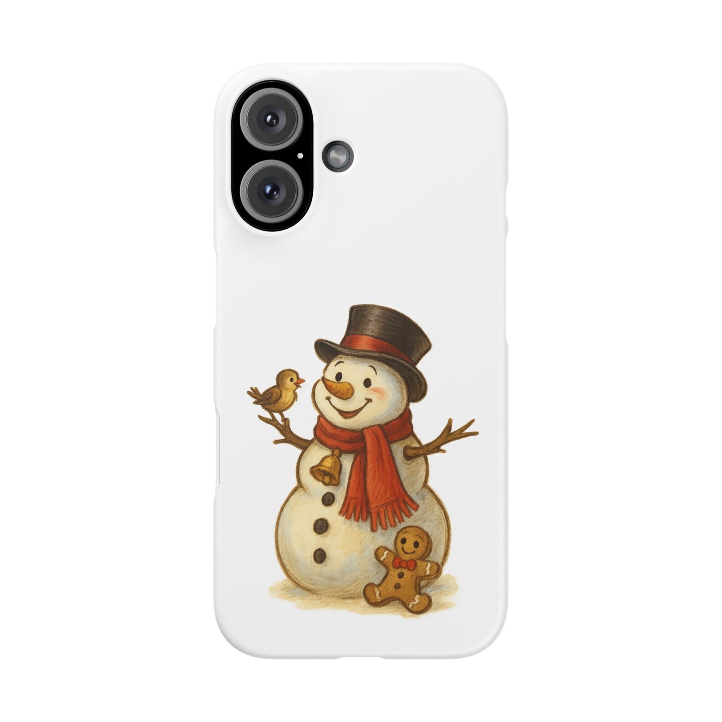 Festive Snowman Phone Case, Winter Holiday Phone Cover, Cute Snowman Snap Case, Christmas Gift for Phone Lovers, Seasonal Tech Accessories