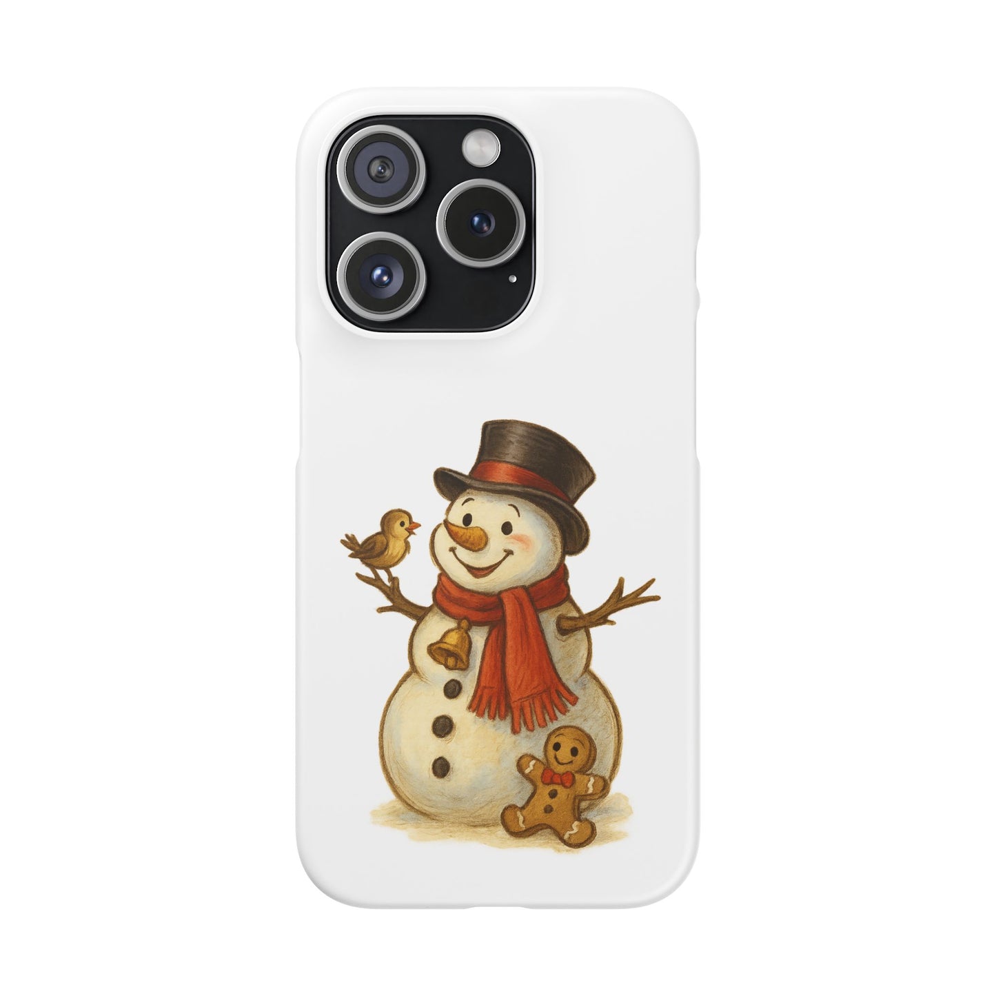 Festive Snowman Phone Case, Winter Holiday Phone Cover, Cute Snowman Snap Case, Christmas Gift for Phone Lovers, Seasonal Tech Accessories