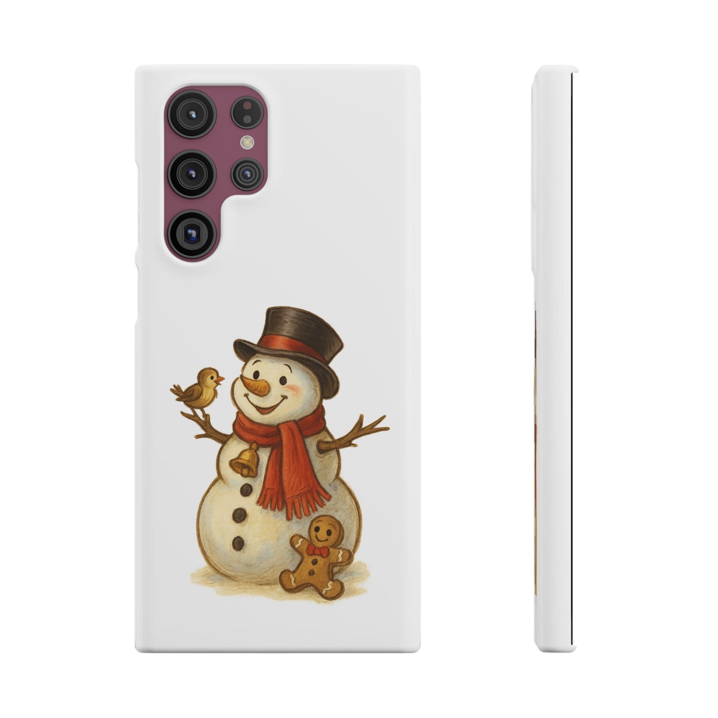 Festive Snowman Phone Case, Winter Holiday Phone Cover, Cute Snowman Snap Case, Christmas Gift for Phone Lovers, Seasonal Tech Accessories
