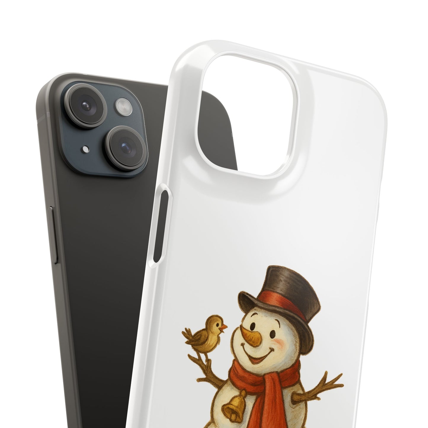 Festive Snowman Phone Case, Winter Holiday Phone Cover, Cute Snowman Snap Case, Christmas Gift for Phone Lovers, Seasonal Tech Accessories