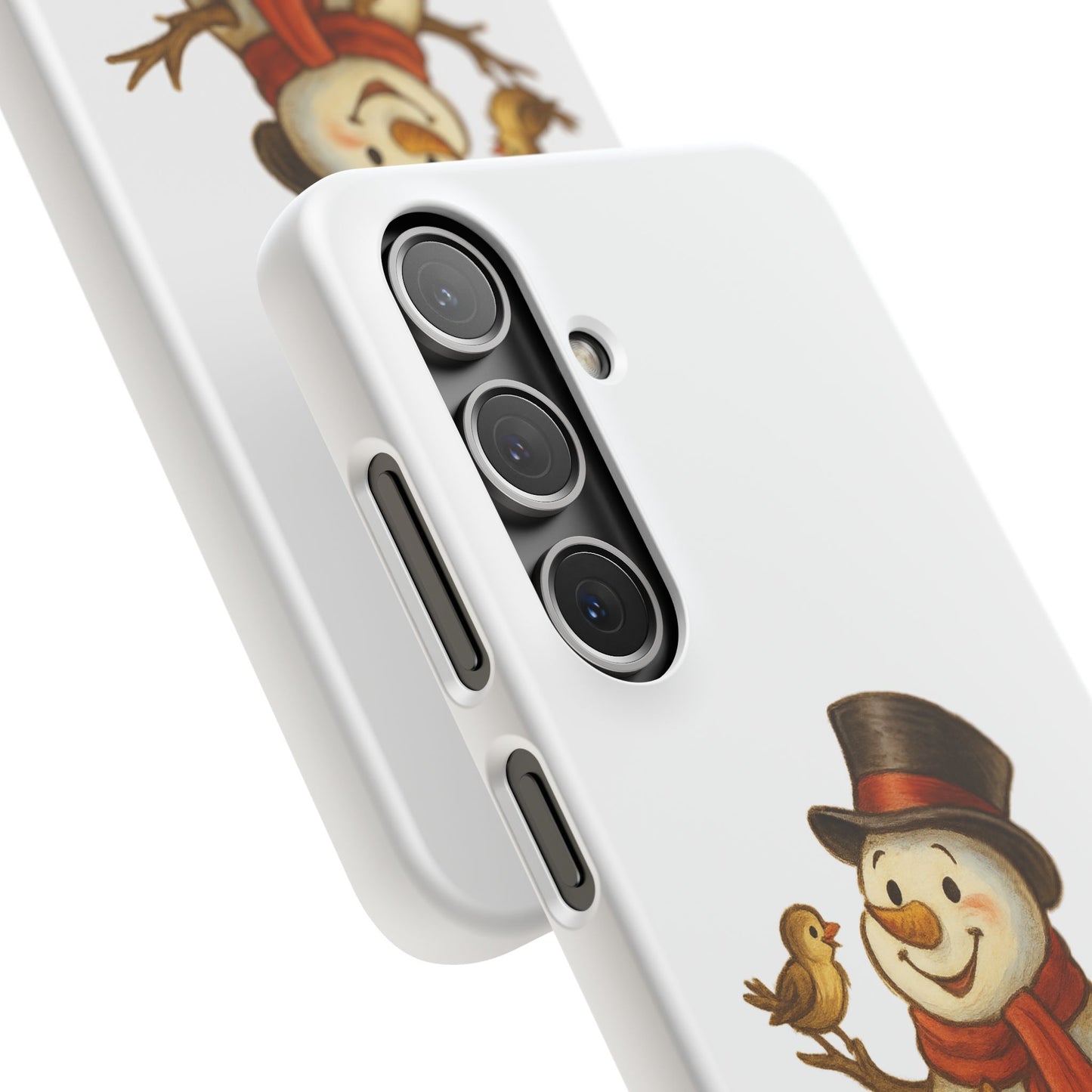 Festive Snowman Phone Case, Winter Holiday Phone Cover, Cute Snowman Snap Case, Christmas Gift for Phone Lovers, Seasonal Tech Accessories