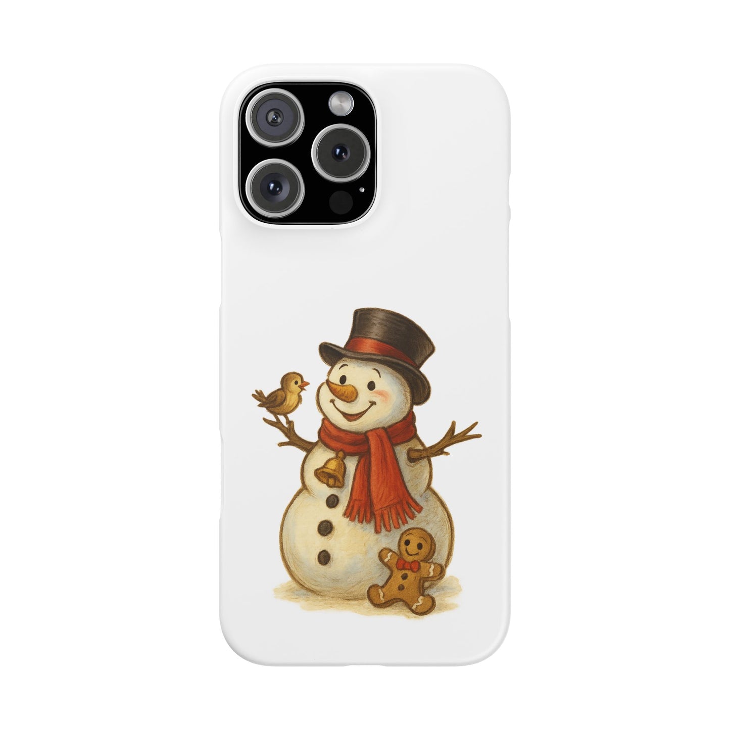 Festive Snowman Phone Case, Winter Holiday Phone Cover, Cute Snowman Snap Case, Christmas Gift for Phone Lovers, Seasonal Tech Accessories