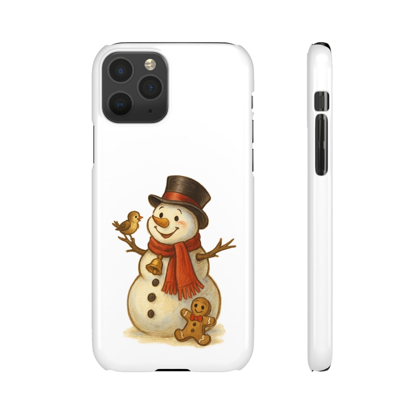 Festive Snowman Phone Case, Winter Holiday Phone Cover, Cute Snowman Snap Case, Christmas Gift for Phone Lovers, Seasonal Tech Accessories