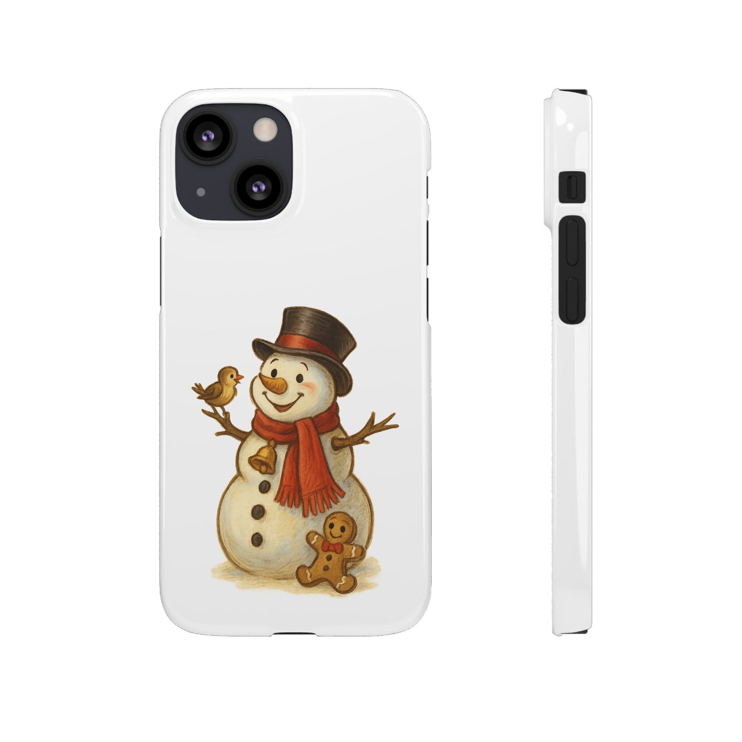Festive Snowman Phone Case, Winter Holiday Phone Cover, Cute Snowman Snap Case, Christmas Gift for Phone Lovers, Seasonal Tech Accessories