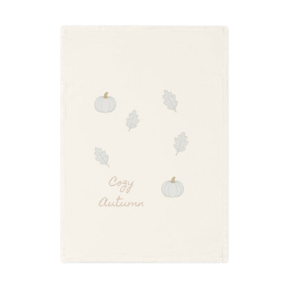 Cozy Autumn Cotton Tea Towel | Fall Kitchen Decor, Pumpkin Towel, Harvest Gifts, Home and Gift Ideas, Thanksgiving Essentials