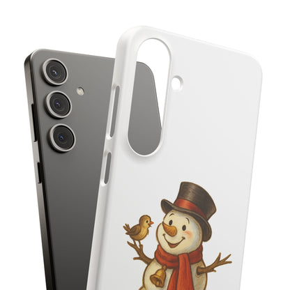 Festive Snowman Phone Case, Winter Holiday Phone Cover, Cute Snowman Snap Case, Christmas Gift for Phone Lovers, Seasonal Tech Accessories