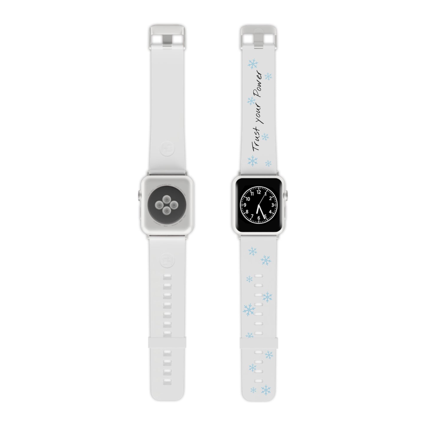 Trust Your Power Apple Watch Band, Winter Watch Strap, Motivational Gift for Her, Holiday Accessory, Snowflake Design
