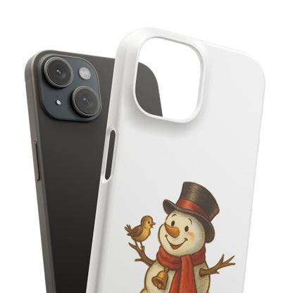 Festive Snowman Phone Case, Winter Holiday Phone Cover, Cute Snowman Snap Case, Christmas Gift for Phone Lovers, Seasonal Tech Accessories