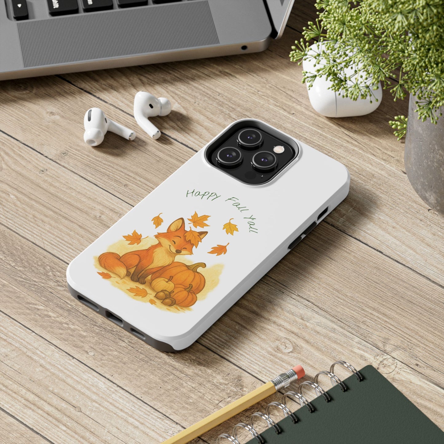 Autumn Fox Phone Case, Fall Animals Tough Case, Cute Pumpkin Design, Seasonal Phone Cover, Gifts for Fall Lovers