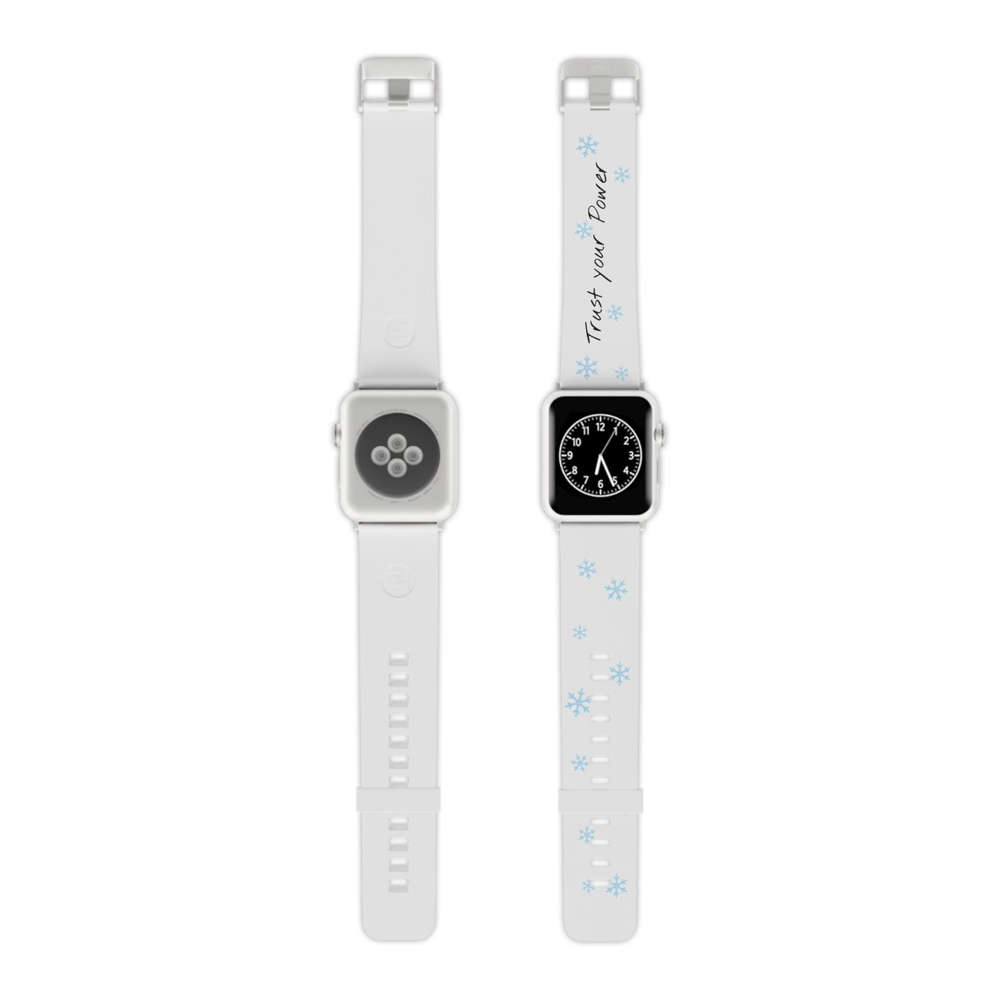 Trust Your Power Apple Watch Band, Winter Watch Strap, Motivational Gift for Her, Holiday Accessory, Snowflake Design