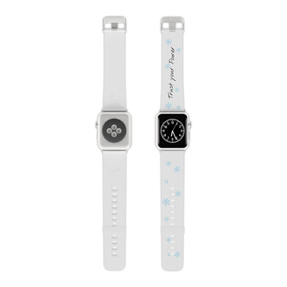 Trust Your Power Apple Watch Band, Winter Watch Strap, Motivational Gift for Her, Holiday Accessory, Snowflake Design
