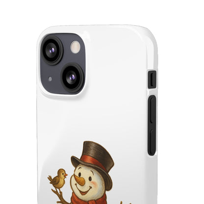 Festive Snowman Phone Case, Winter Holiday Phone Cover, Cute Snowman Snap Case, Christmas Gift for Phone Lovers, Seasonal Tech Accessories