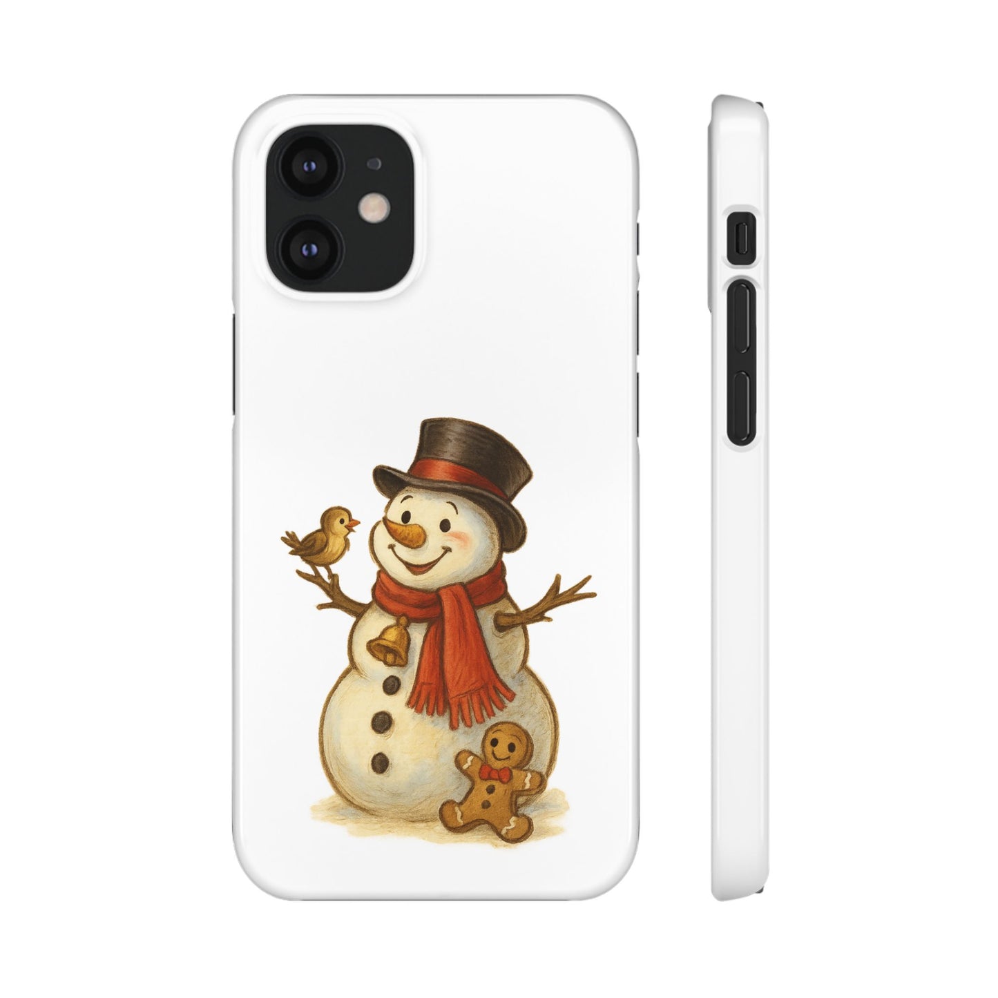 Festive Snowman Phone Case, Winter Holiday Phone Cover, Cute Snowman Snap Case, Christmas Gift for Phone Lovers, Seasonal Tech Accessories