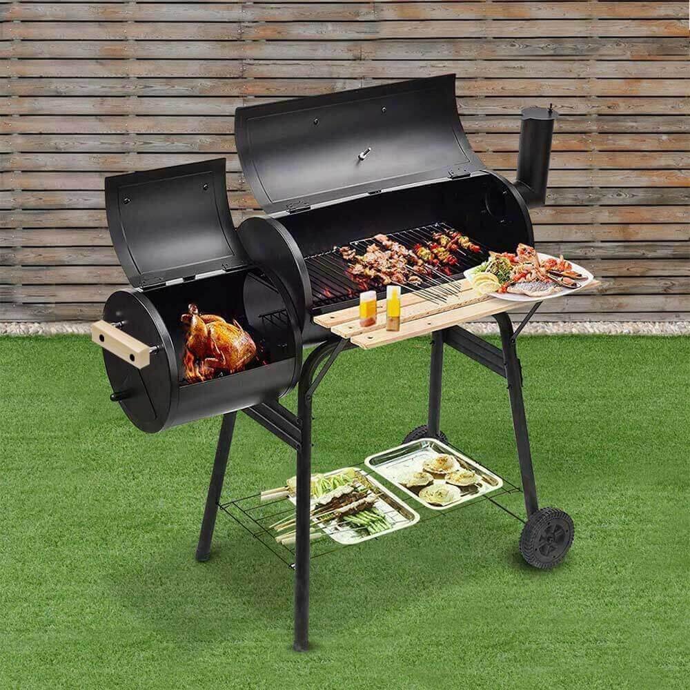 2in1 charcoal BBQ grill and smoker