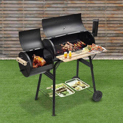 2in1 charcoal BBQ grill and smoker