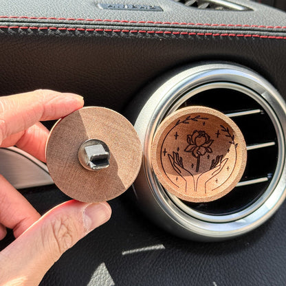 Hand Rose - Wooden Essential Oil Diffuser for Car