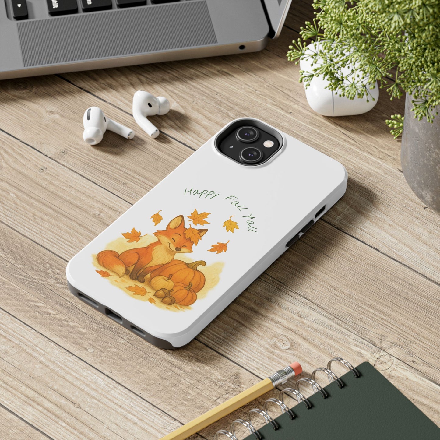 Autumn Fox Phone Case, Fall Animals Tough Case, Cute Pumpkin Design, Seasonal Phone Cover, Gifts for Fall Lovers