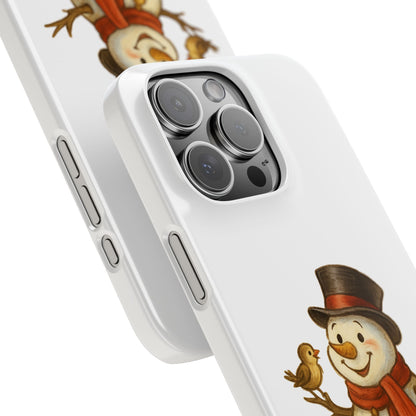 Festive Snowman Phone Case, Winter Holiday Phone Cover, Cute Snowman Snap Case, Christmas Gift for Phone Lovers, Seasonal Tech Accessories