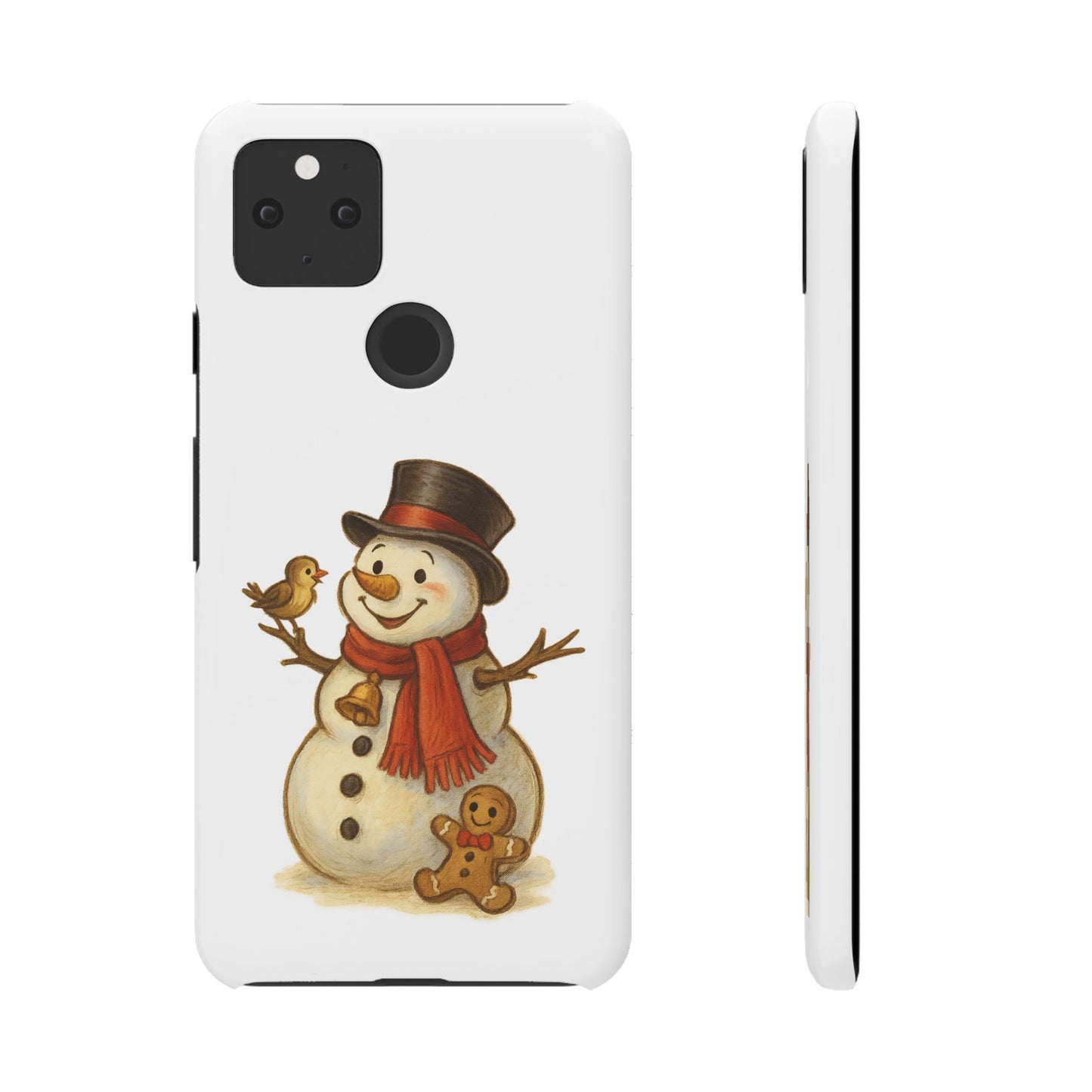 Festive Snowman Phone Case, Winter Holiday Phone Cover, Cute Snowman Snap Case, Christmas Gift for Phone Lovers, Seasonal Tech Accessories