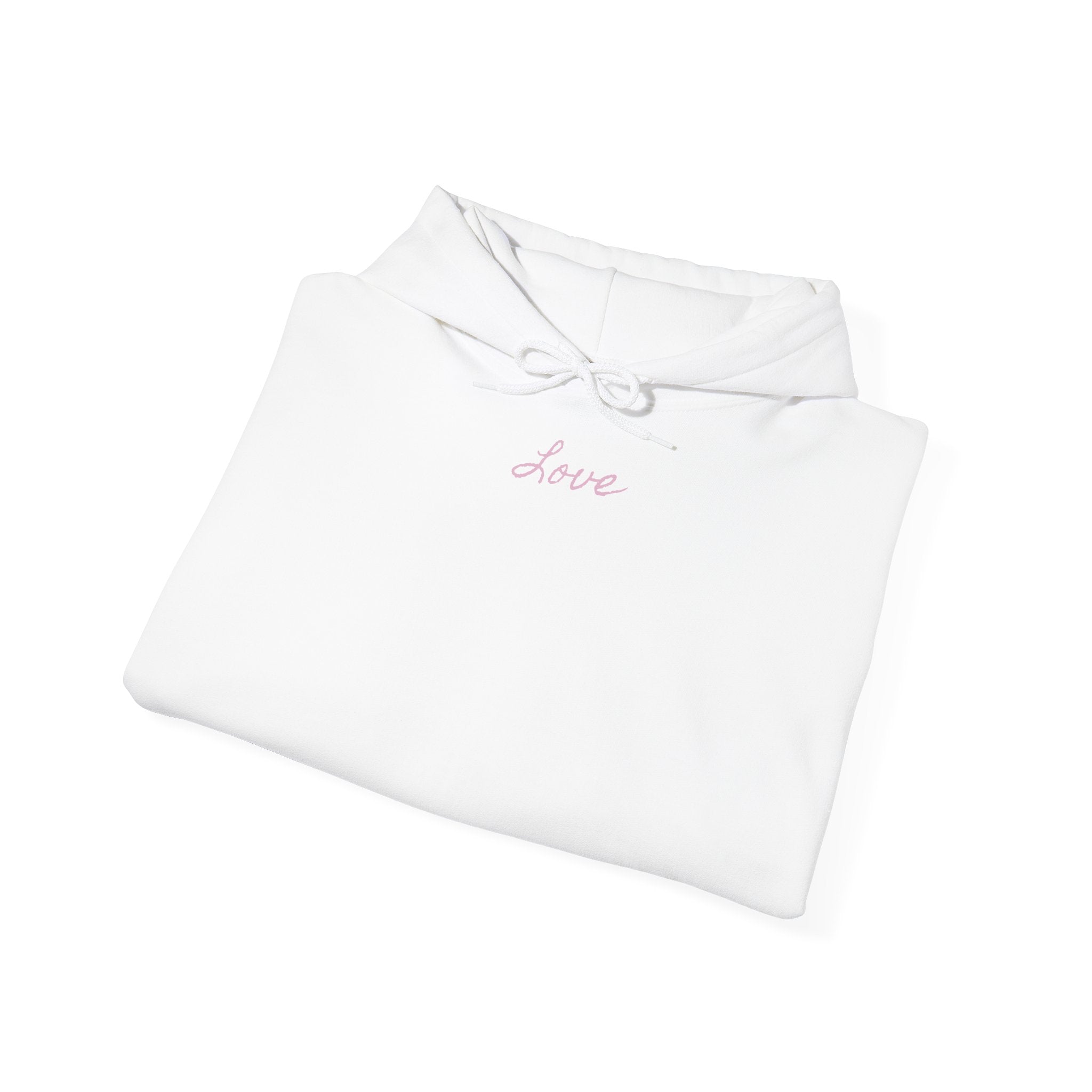 Love Script Hoodie | Minimal Pink Script Heart Text