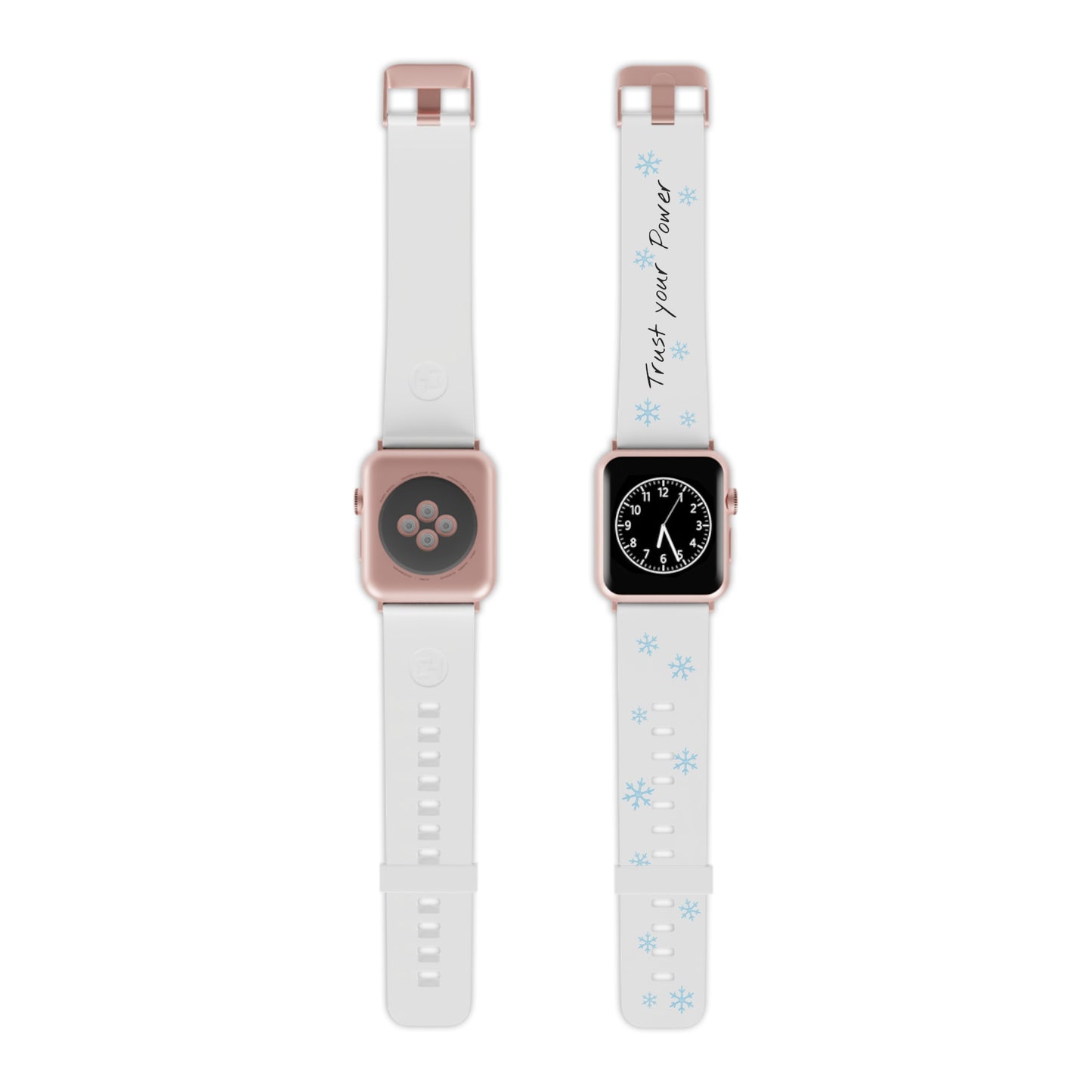 Trust Your Power Apple Watch Band, Winter Watch Strap, Motivational Gift for Her, Holiday Accessory, Snowflake Design