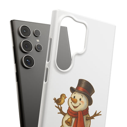 Festive Snowman Phone Case, Winter Holiday Phone Cover, Cute Snowman Snap Case, Christmas Gift for Phone Lovers, Seasonal Tech Accessories