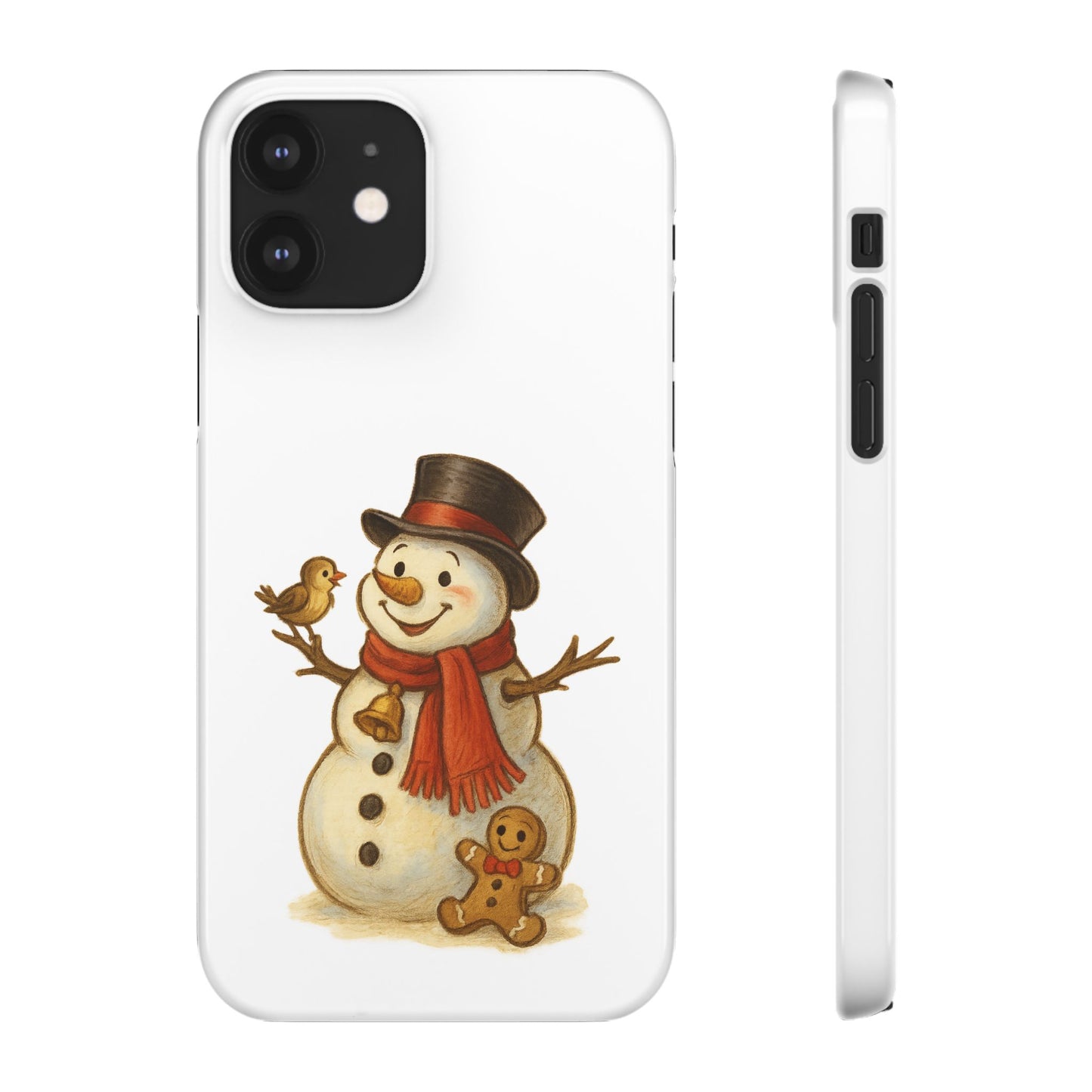 Festive Snowman Phone Case, Winter Holiday Phone Cover, Cute Snowman Snap Case, Christmas Gift for Phone Lovers, Seasonal Tech Accessories