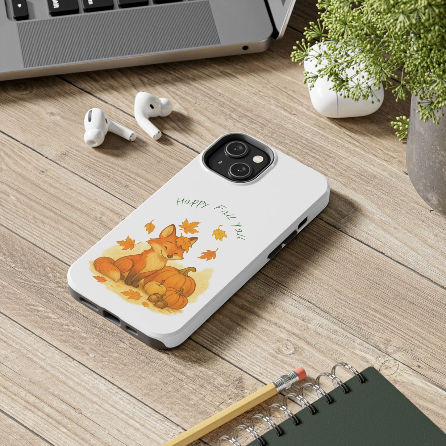 Autumn Fox Phone Case, Fall Animals Tough Case, Cute Pumpkin Design, Seasonal Phone Cover, Gifts for Fall Lovers