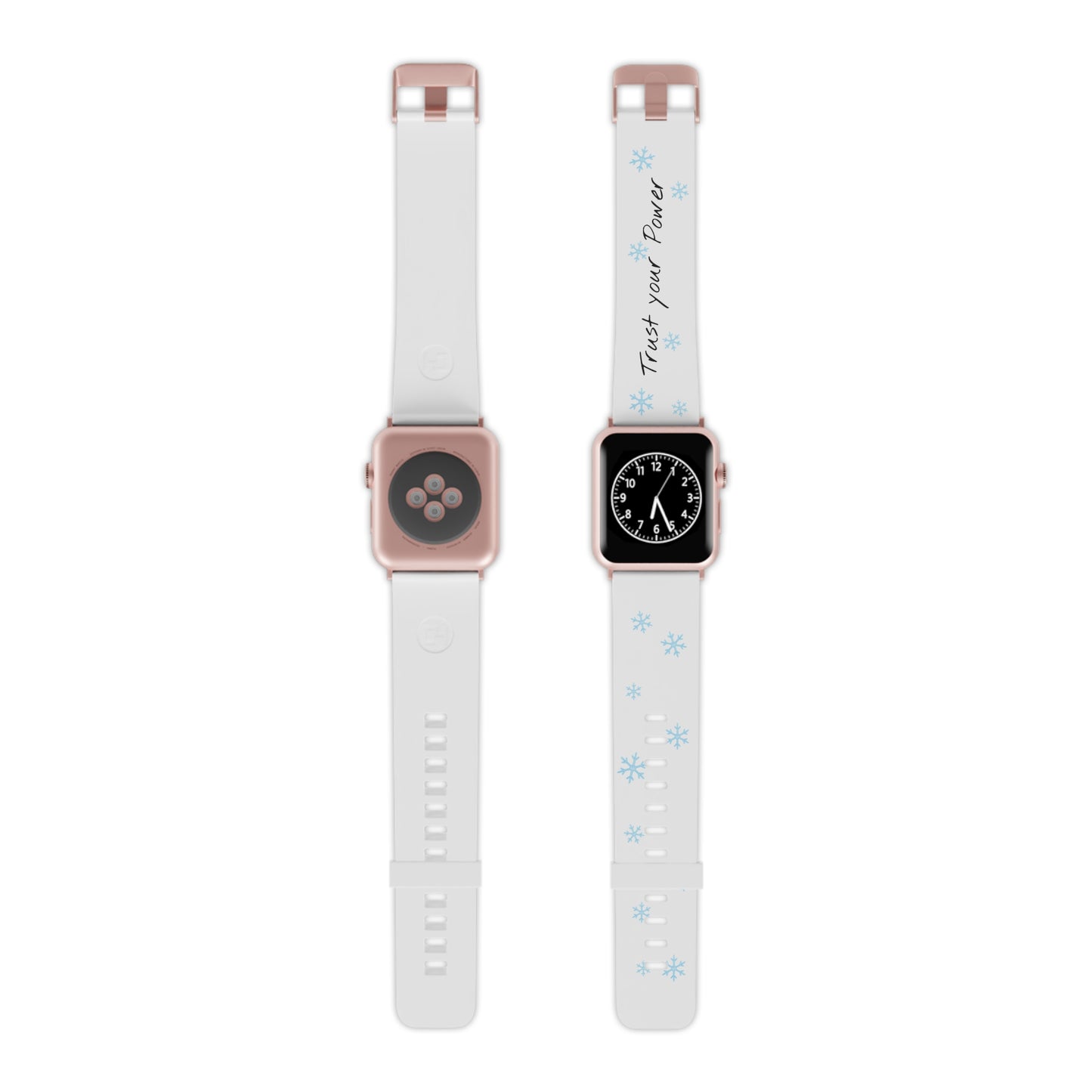 Trust Your Power Apple Watch Band, Winter Watch Strap, Motivational Gift for Her, Holiday Accessory, Snowflake Design