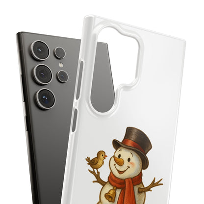Festive Snowman Phone Case, Winter Holiday Phone Cover, Cute Snowman Snap Case, Christmas Gift for Phone Lovers, Seasonal Tech Accessories