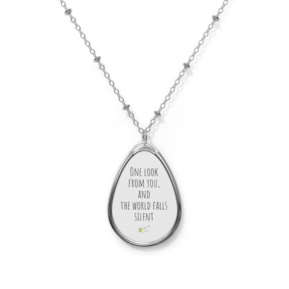 Elegant Oval Necklace – "One Look From You, And The World Falls Silent"