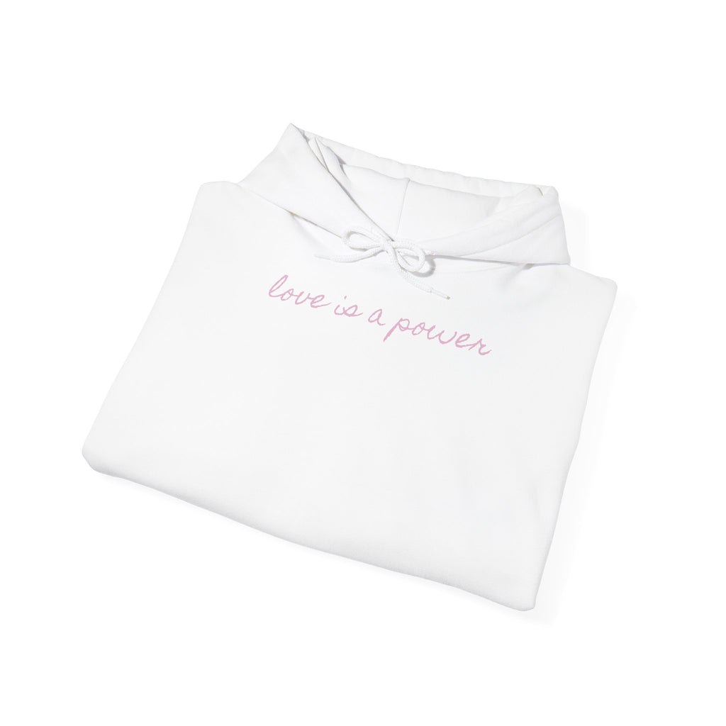 persevere & love Hoodie | minimalist script, soft pink text